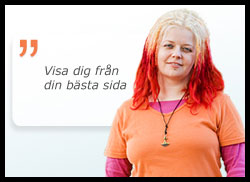 Skunkfrisyr och färgkombination rött/rosa/orange